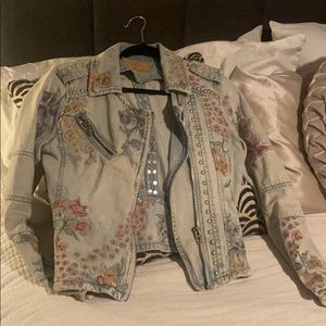 Blank NYC denim embroidered jacket.